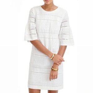 J. Crew Flutter-sleeve Eyelet Shift Dress White Size 2